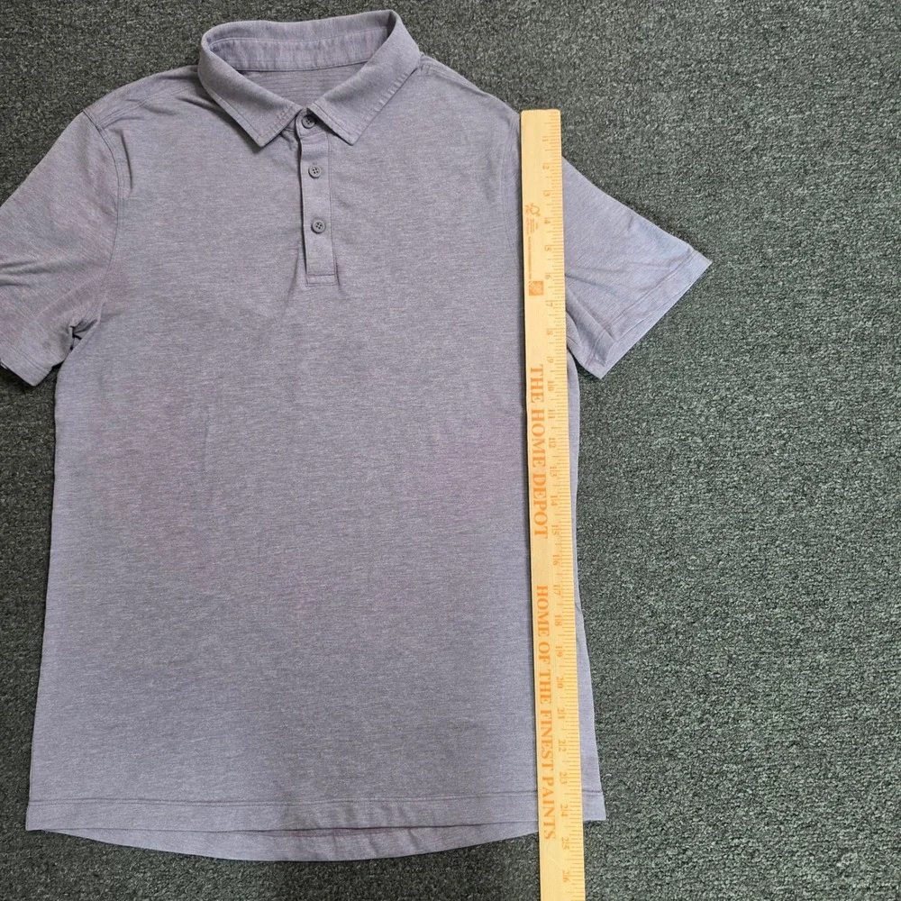Lululemon Evolution Polo Shirt Heathered Purple Mens Small Short Sleeve Golf Top